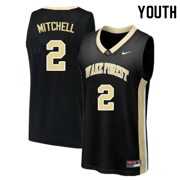 Youth #2 Donovan Mitchell Wake Forest Demon Deacons College Basketball Jerseys Sale-Black